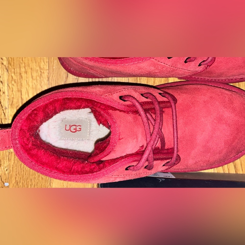 Men’s UGG Neumel Red Lace Up Suede Chukka Boots Size 11 - Picture 4 of 10
